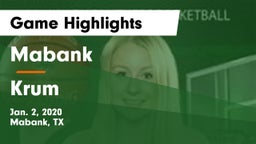 Mabank  vs Krum  Game Highlights - Jan. 2, 2020