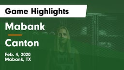 Mabank  vs Canton  Game Highlights - Feb. 4, 2020