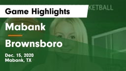 Mabank  vs Brownsboro  Game Highlights - Dec. 15, 2020