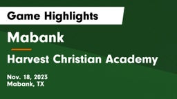 Mabank  vs Harvest Christian Academy Game Highlights - Nov. 18, 2023