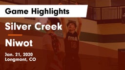 Silver Creek  vs Niwot  Game Highlights - Jan. 21, 2020