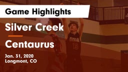 Silver Creek  vs Centaurus  Game Highlights - Jan. 31, 2020