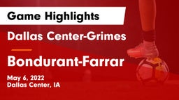 Dallas Center-Grimes  vs Bondurant-Farrar  Game Highlights - May 6, 2022