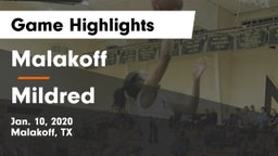 Malakoff  vs Mildred  Game Highlights - Jan. 10, 2020
