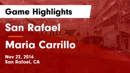 San Rafael  vs Maria Carrillo Game Highlights - Nov 22, 2016