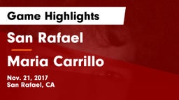 San Rafael  vs Maria Carrillo Game Highlights - Nov. 21, 2017