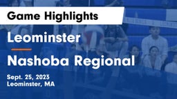 Leominster  vs Nashoba Regional  Game Highlights - Sept. 25, 2023
