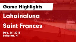 Lahainaluna  vs Saint Frances Game Highlights - Dec. 26, 2018