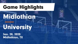 Midlothian  vs University  Game Highlights - Jan. 28, 2020