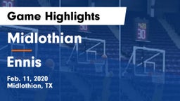 Midlothian  vs Ennis  Game Highlights - Feb. 11, 2020