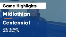 Midlothian  vs Centennial  Game Highlights - Dec. 11, 2020