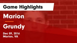 Marion  vs Grundy  Game Highlights - Dec 09, 2016