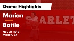 Marion  vs Battle  Game Highlights - Nov 22, 2016