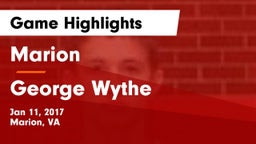 Marion  vs George Wythe  Game Highlights - Jan 11, 2017