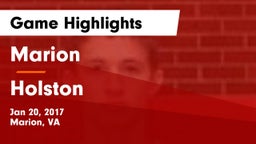 Marion  vs Holston  Game Highlights - Jan 20, 2017