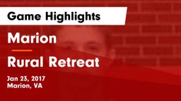 Marion  vs Rural Retreat  Game Highlights - Jan 23, 2017