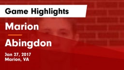 Marion  vs Abingdon  Game Highlights - Jan 27, 2017