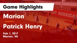 Marion  vs Patrick Henry  Game Highlights - Feb 1, 2017