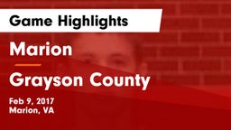 Marion  vs Grayson County  Game Highlights - Feb 9, 2017