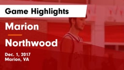 Marion  vs Northwood  Game Highlights - Dec. 1, 2017