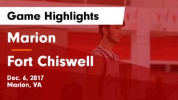 Marion  vs Fort Chiswell  Game Highlights - Dec. 6, 2017