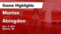 Marion  vs Abingdon  Game Highlights - Dec. 8, 2017