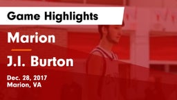 Marion  vs J.I. Burton Game Highlights - Dec. 28, 2017