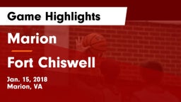Marion  vs Fort Chiswell  Game Highlights - Jan. 15, 2018