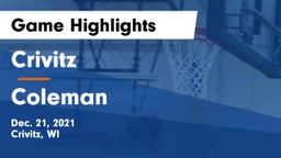 Crivitz vs Coleman  Game Highlights - Dec. 21, 2021