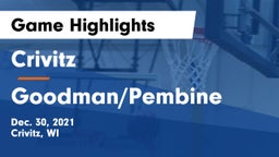Crivitz vs Goodman/Pembine Game Highlights - Dec. 30, 2021