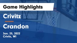 Crivitz vs Crandon  Game Highlights - Jan. 25, 2022