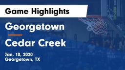 Georgetown  vs Cedar Creek  Game Highlights - Jan. 10, 2020