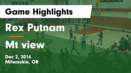 Rex Putnam  vs Mt view Game Highlights - Dec 2, 2016