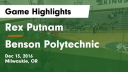 Rex Putnam  vs Benson Polytechnic Game Highlights - Dec 13, 2016