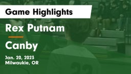 Rex Putnam  vs Canby  Game Highlights - Jan. 20, 2023