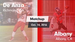 Matchup: De Anza  vs. Albany  2016
