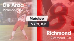 Matchup: De Anza  vs. Richmond  2016