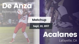 Matchup: De Anza  vs. Acalanes  2017