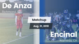 Matchup: De Anza  vs. Encinal  2018