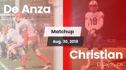 Matchup: De Anza  vs. Christian  2019