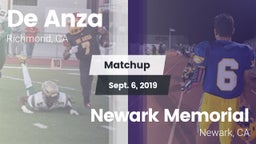 Matchup: De Anza  vs. Newark Memorial  2019