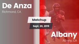 Matchup: De Anza  vs. Albany  2019