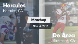 Matchup: Hercules  vs. De Anza  2016