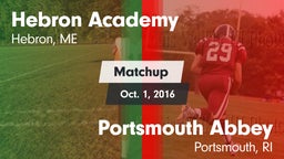 Matchup: Hebron Academy High vs. Portsmouth Abbey  2016