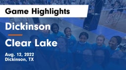 Dickinson  vs Clear Lake  Game Highlights - Aug. 12, 2022