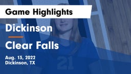 Dickinson  vs Clear Falls  Game Highlights - Aug. 13, 2022