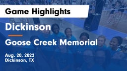 Dickinson  vs Goose Creek Memorial  Game Highlights - Aug. 20, 2022