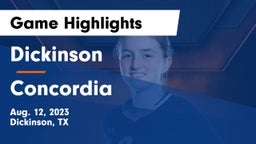 Dickinson  vs Concordia Game Highlights - Aug. 12, 2023