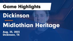 Dickinson  vs Midlothian Heritage  Game Highlights - Aug. 25, 2023