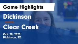 Dickinson  vs Clear Creek Game Highlights - Oct. 20, 2023